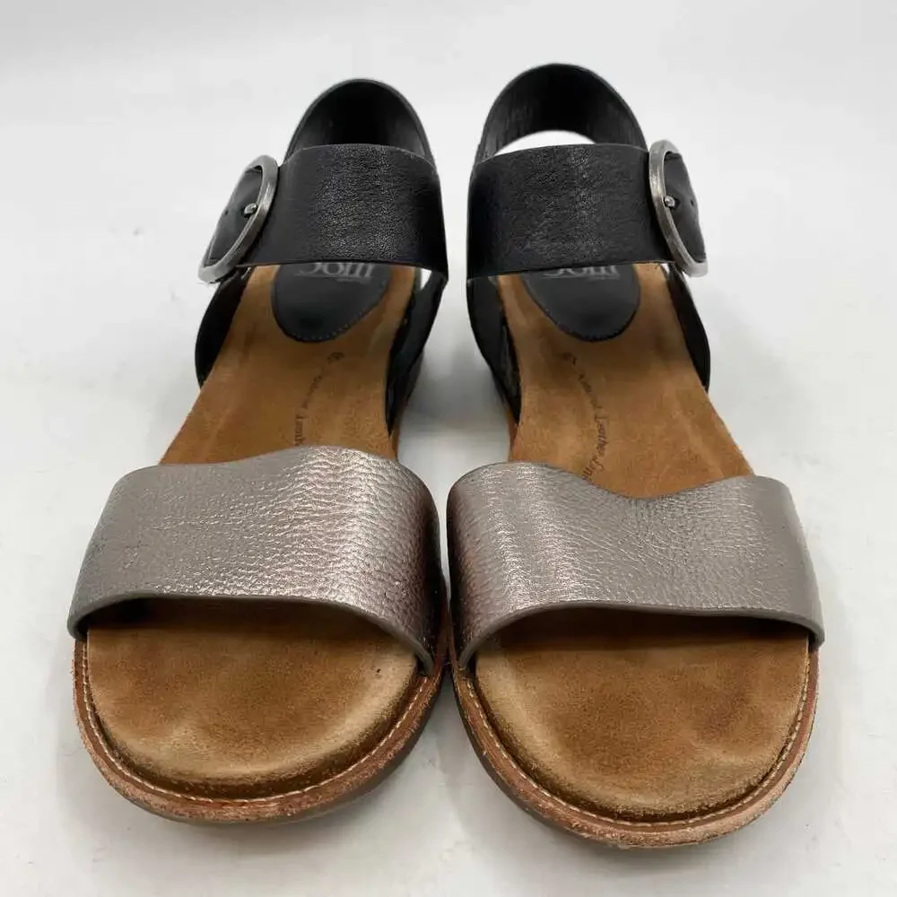 Sofft Black Silver Leather Sandals | Women’s Size 10 Regular